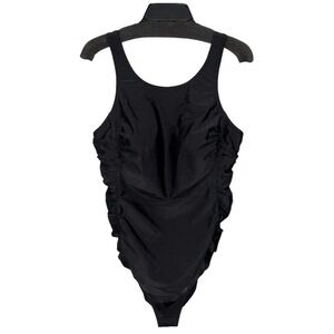 Beach Bump By Motherhood Maternity Swimsuit Black L Halter Top One Piece